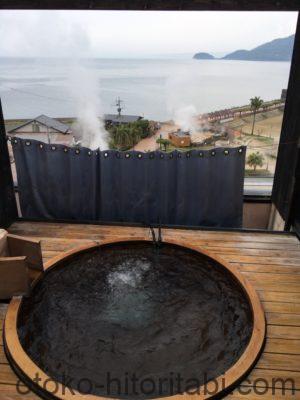小浜温泉 ゆのか 貸切風呂 樽の湯からの眺め