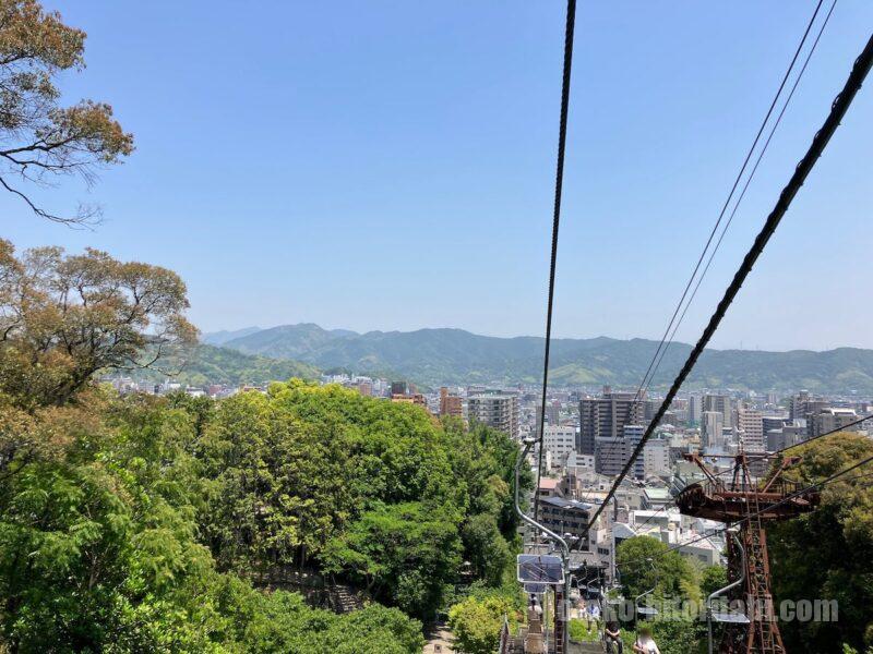 松山城ロープウェイ・リフトからの景色・眺め