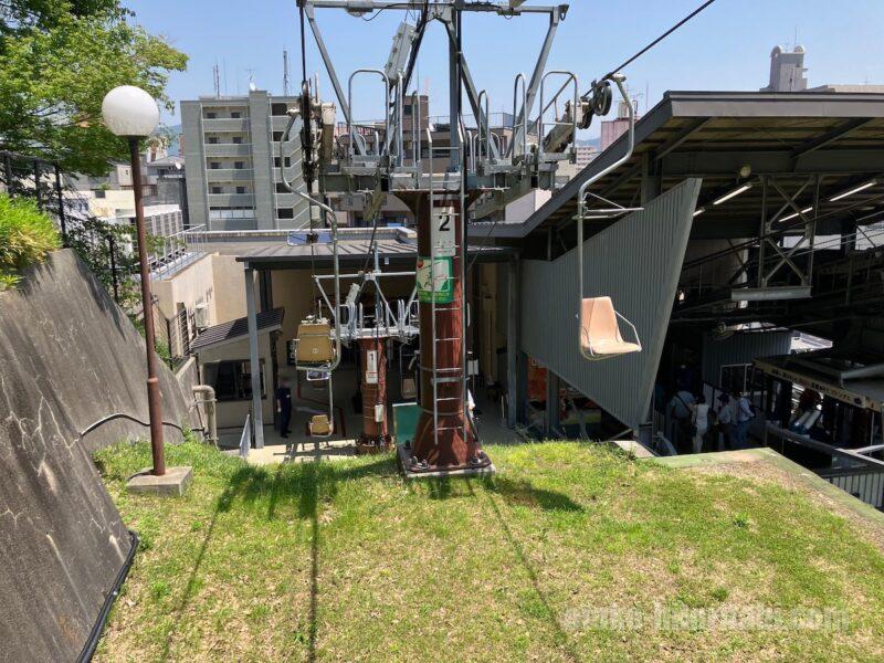 松山城ロープウェイ・リフトからの景色・眺め